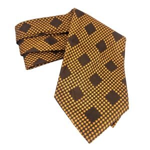 Vtg NWT Briar Tie Mens Brown Orange Brown Geometric Funky Retro Pride of England